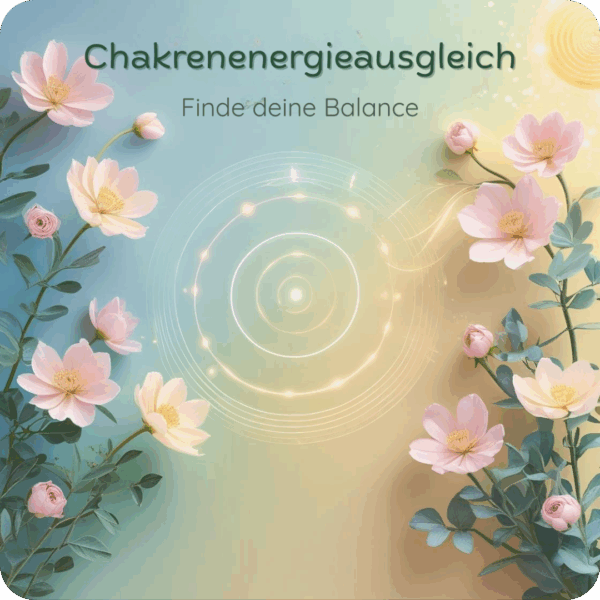 Chakrenenergieausgleich finde deine Balance, rosa Rosen umrahmen ein Energiefeld