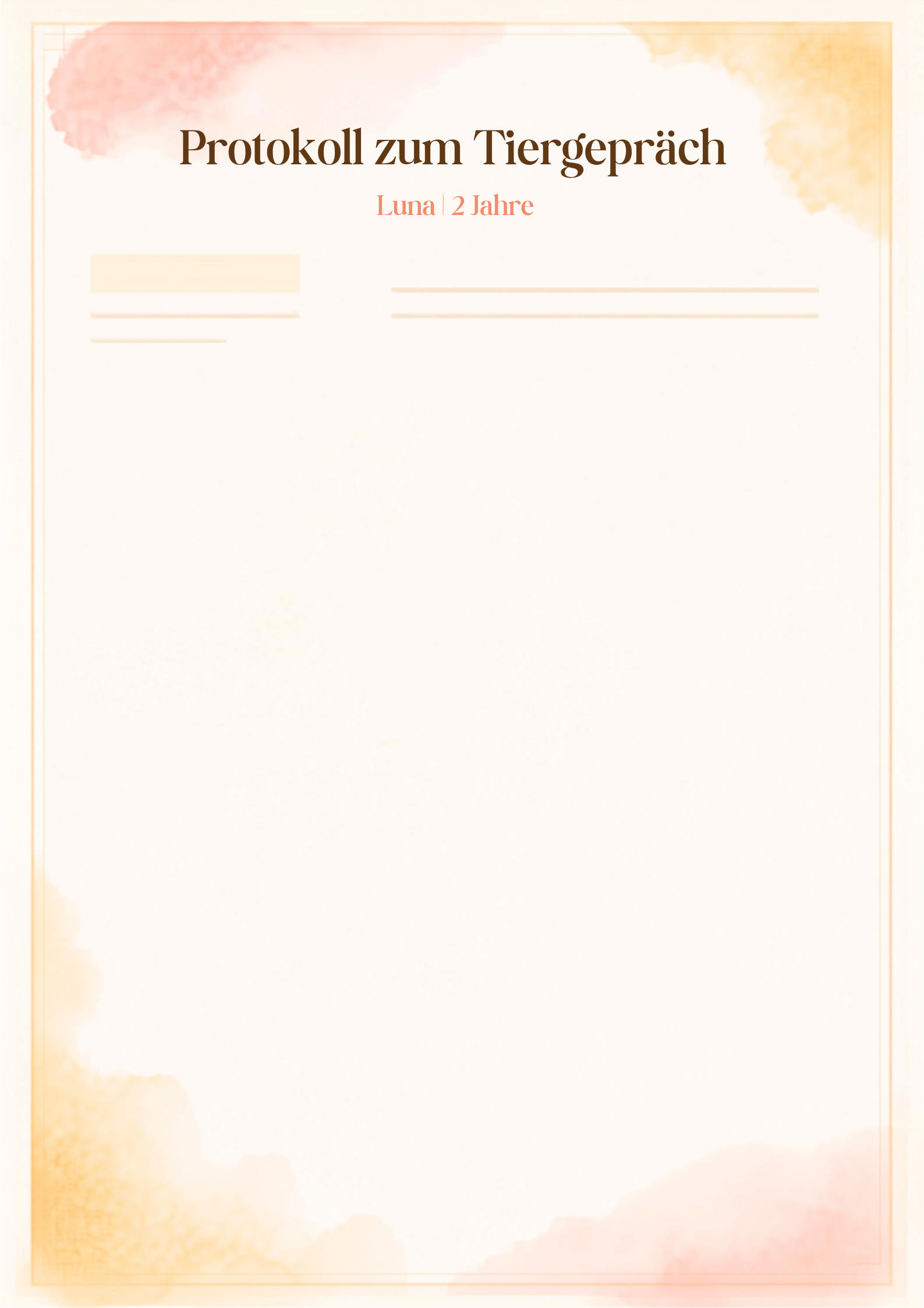 gezeichnetes Protokollblatt
